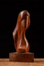 Vintage Abstract Wooden Sculpture