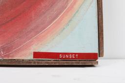 Mid Century Sunset Oil On Canvas
