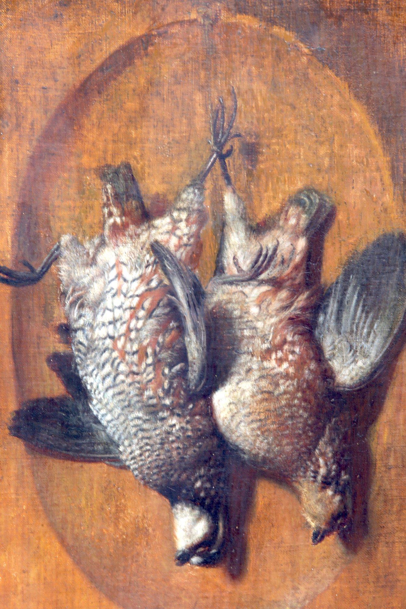 Two Grouse Framed Oil Painting