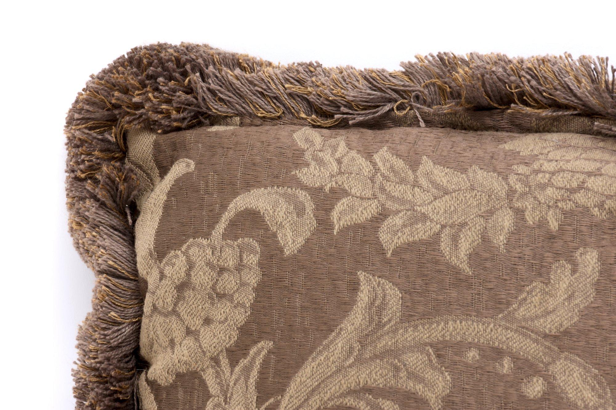damask fabric custom frilled throw pillows