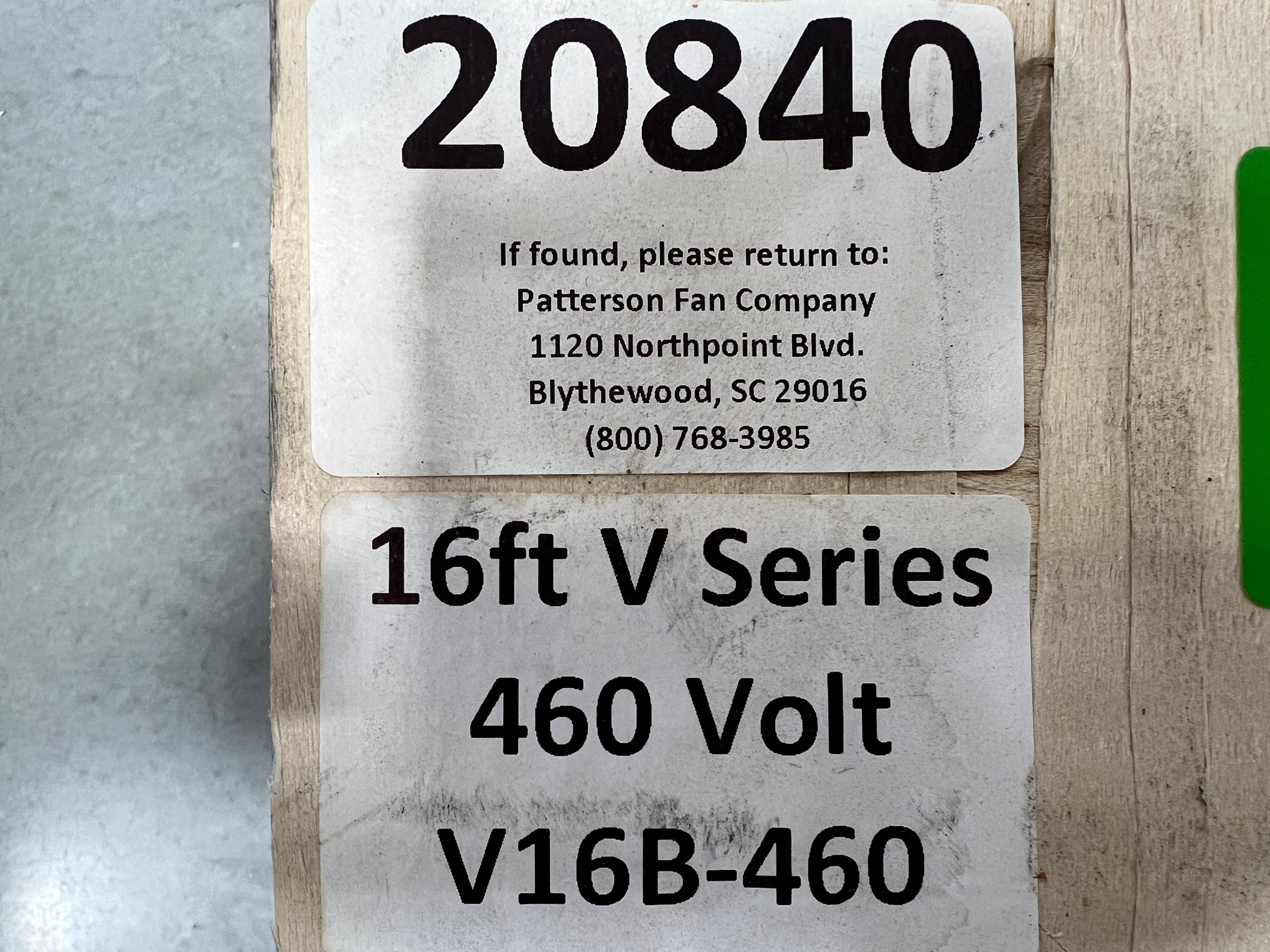 Patterson Db Fan Motor V16b-460