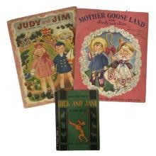 Lot of 3 | Vintage Paper Doll Story Books and Dick and Jane Childrens Book