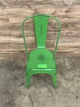 (4) Count Green Metal Chairs