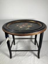 Antique Tole Tray Top Table