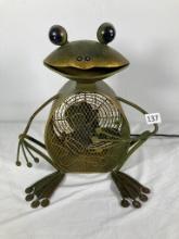 Mid Century Modern Style Whimsical Metal Frog Fan