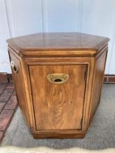 Vintage Hexagon Table With Brass Hardware