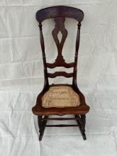 Antique Rocking Chair With Cane Bottom