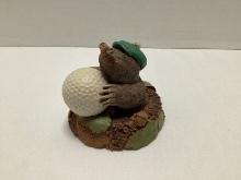 Tim Wolfe "McDivot" Mole with Golf Ball Sculpture