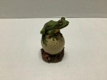 Tim Wolfe "Out of Bounds" Frog on Golf Ball Sculpture