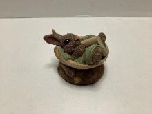 Tim Wolfe "Beach Baby" Rabbit in Shell Sculpture