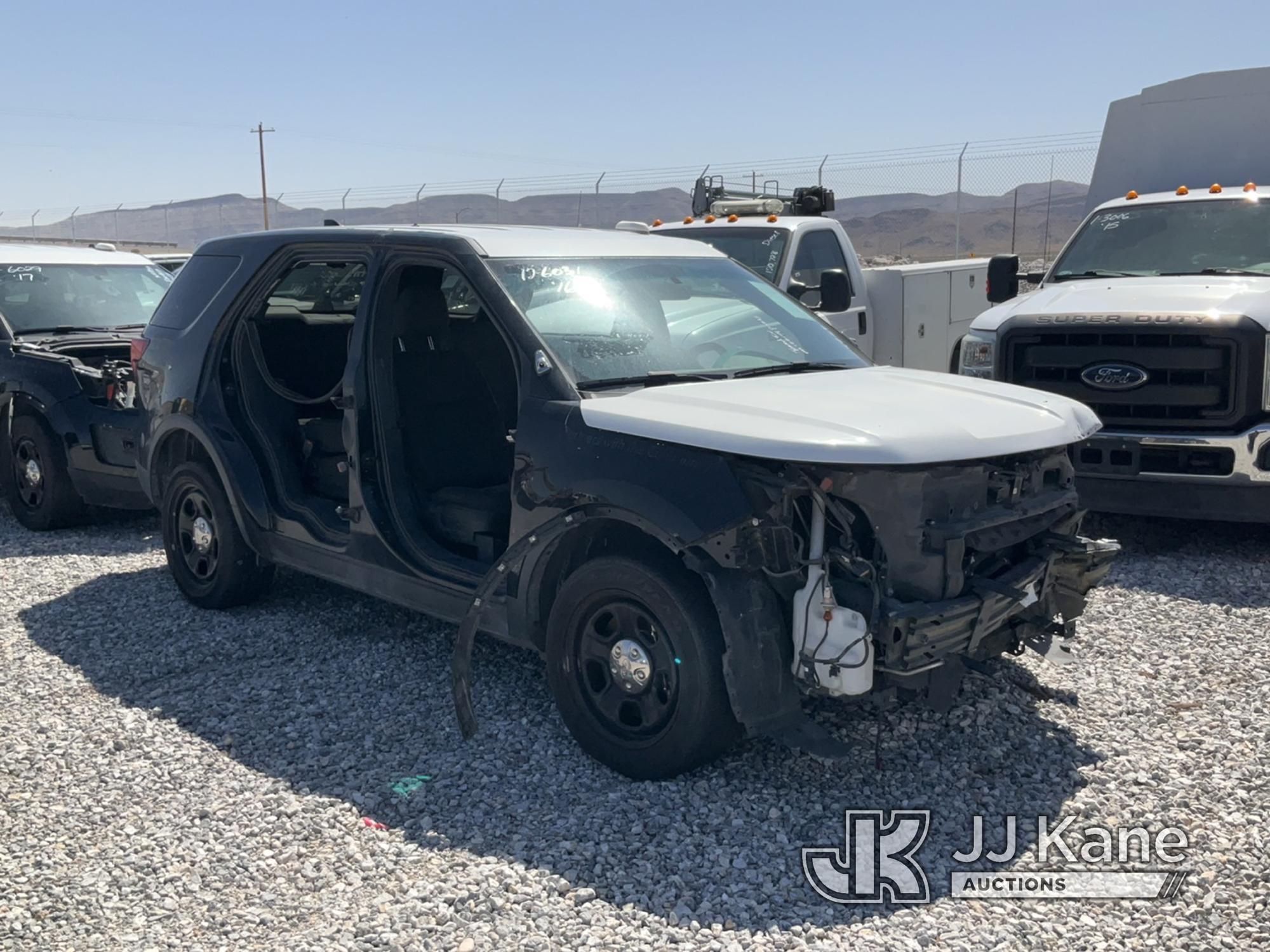 (Las Vegas, NV) 2016 Ford Explorer AWD Police Interceptor Towed In, Missing Parts Jump To Start, Run