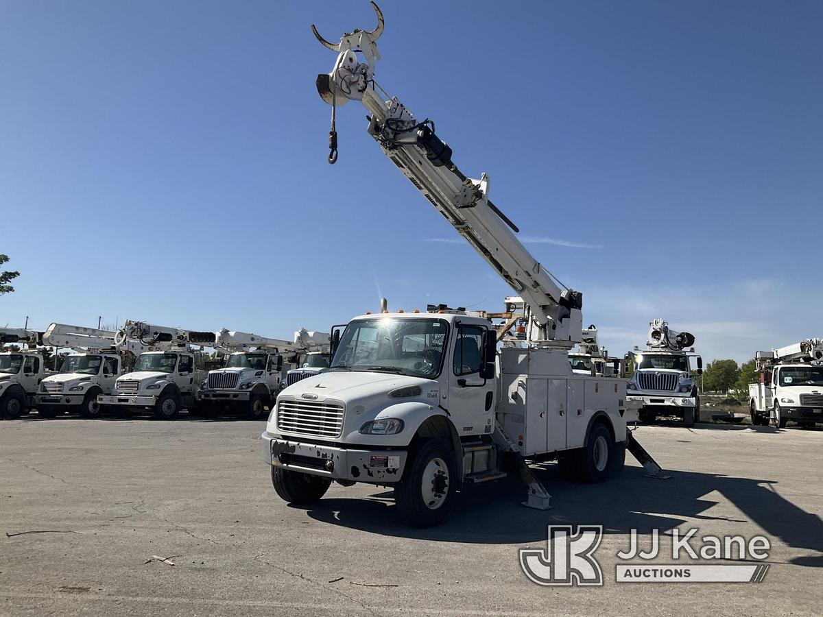 (Kansas City, MO) Altec DM47B-TR, Digger Derrick rear mounted on 2014 FREIGHTLINER M2 106 4x4 Utilit