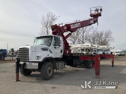 (Kansas City, MO) Elliott H110F, Telescopic Non-Insulated Sign Crane/Platform Lift mounted behind ca