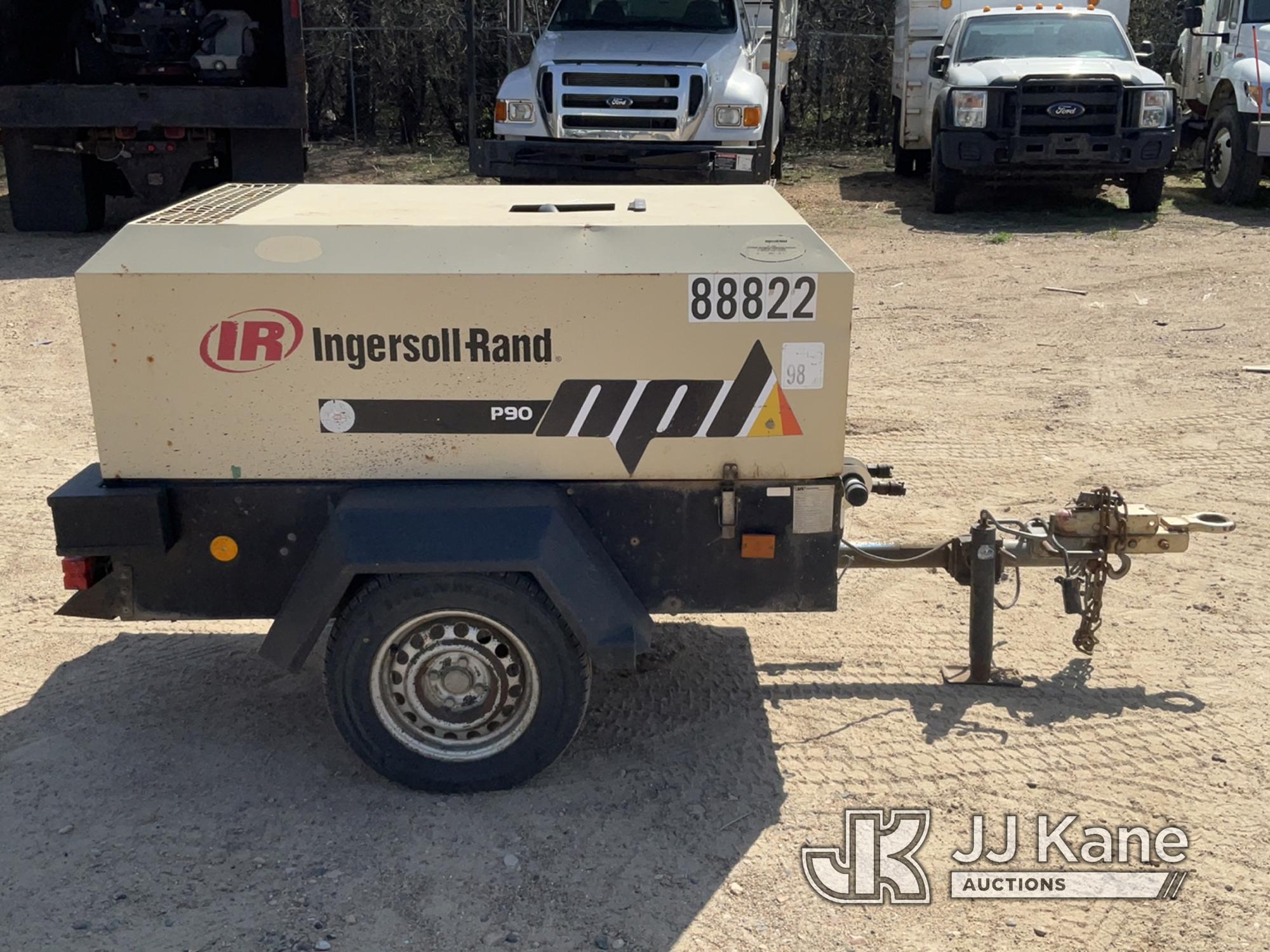 (Shakopee, MN) 2002 Ingersoll Rand P90 Portable Air Compressor, Trailer mounted No Title) (Blowing O