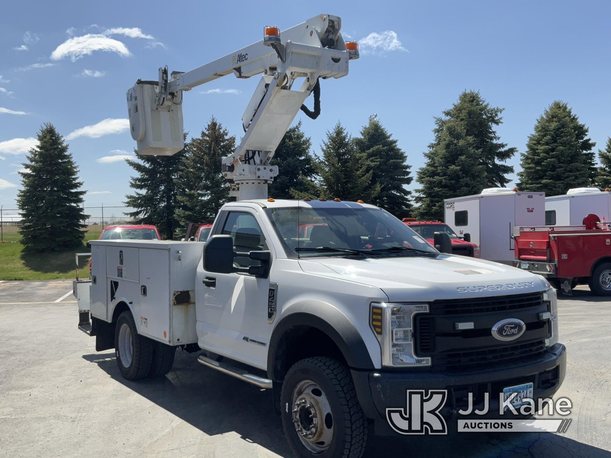 (Maple Lake, MN) Altec AT235, Articulating & Telescopic Non-Insulated Bucket Truck mounted behind ca