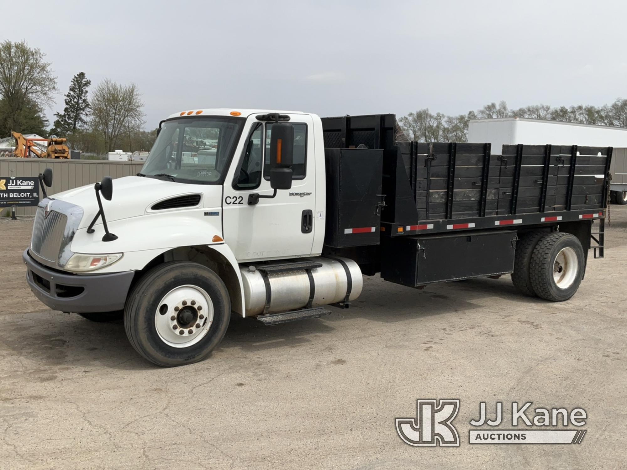 (South Beloit, IL) 2013 International Durastar 4300 Dump Flatbed Truck Runs, Moves, Dump Operates, S