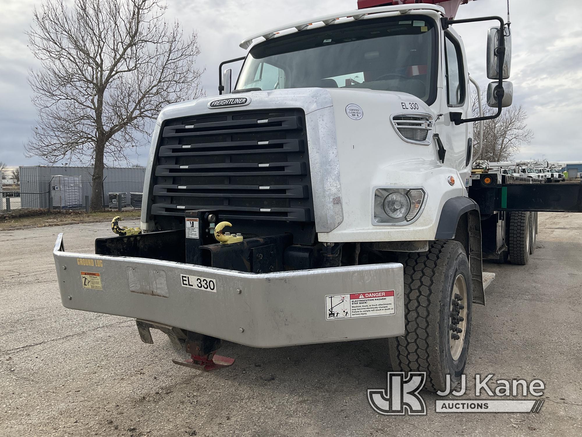 (Kansas City, MO) Elliott H110F, Telescopic Non-Insulated Sign Crane/Platform Lift mounted behind ca