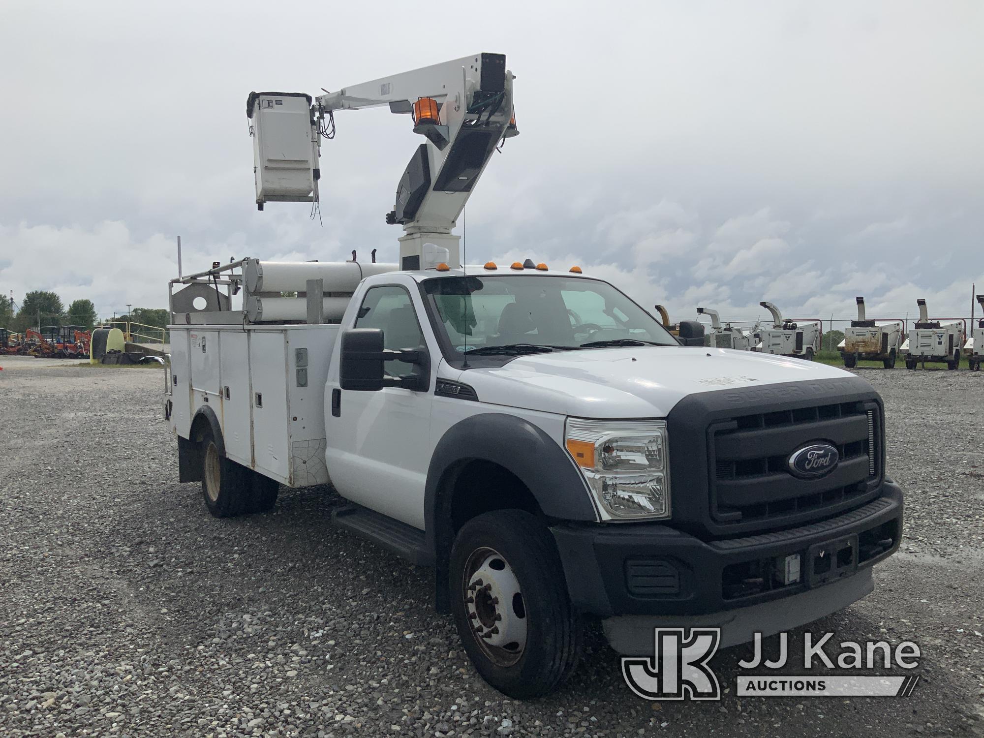 (Hawk Point, MO) Versalift TEL29N, Telescopic Bucket Truck mounted behind cab on 2013 Ford F450 Serv