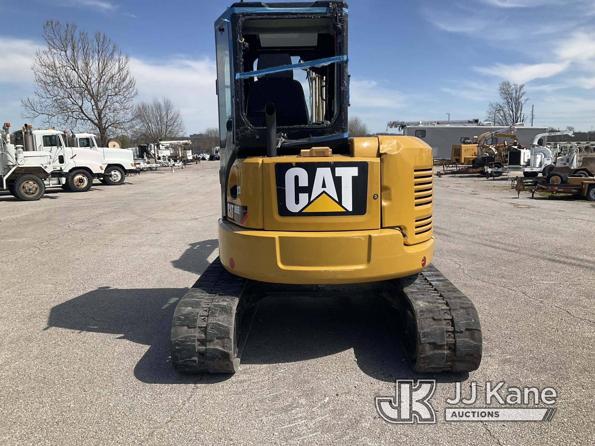 (Kansas City, MO) 2019 Caterpillar 305E2 Mini Hydraulic Excavator Runs, Moves, & Operates) (Has Dama