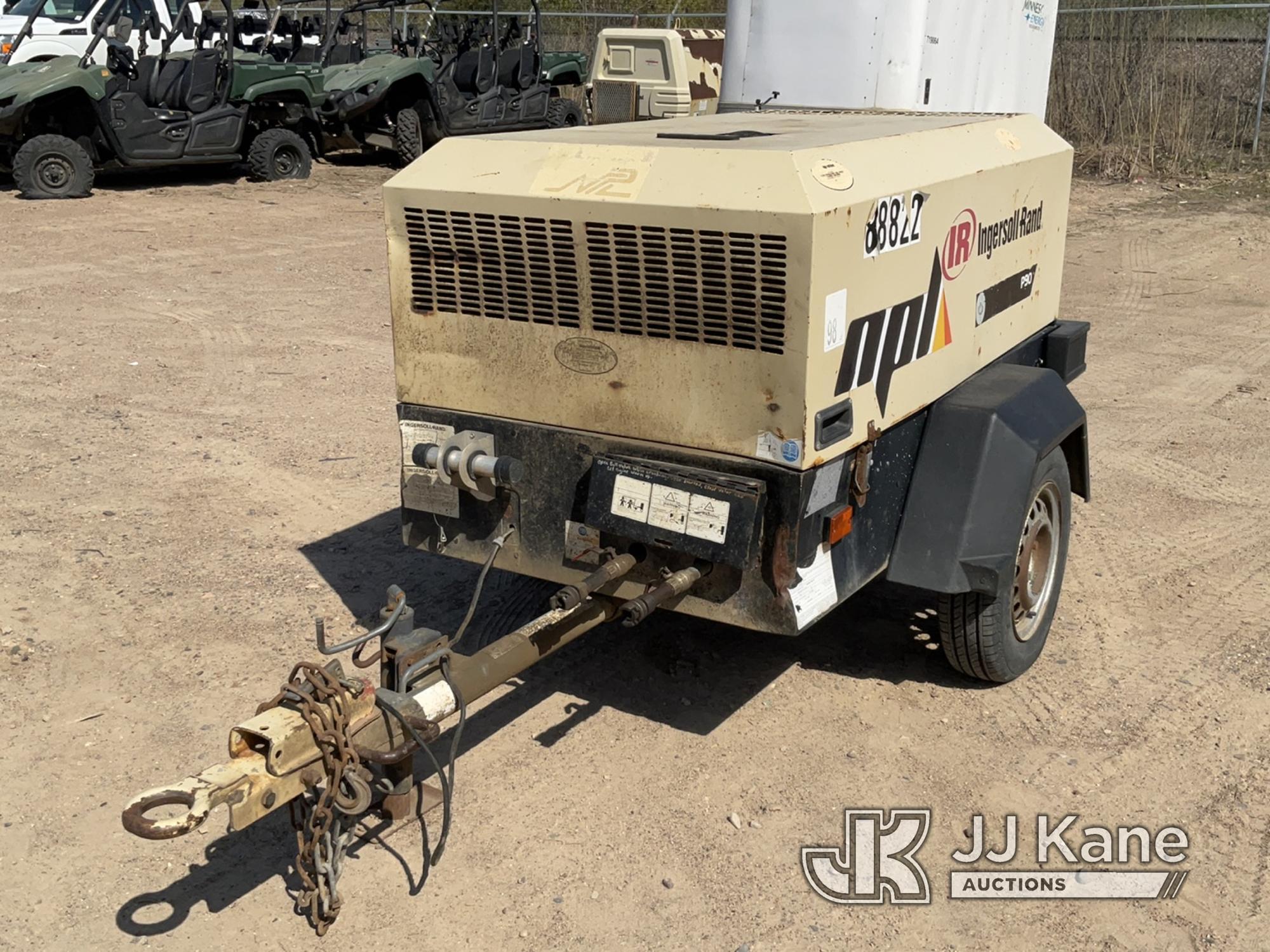 (Shakopee, MN) 2002 Ingersoll Rand P90 Portable Air Compressor, Trailer mounted No Title) (Blowing O