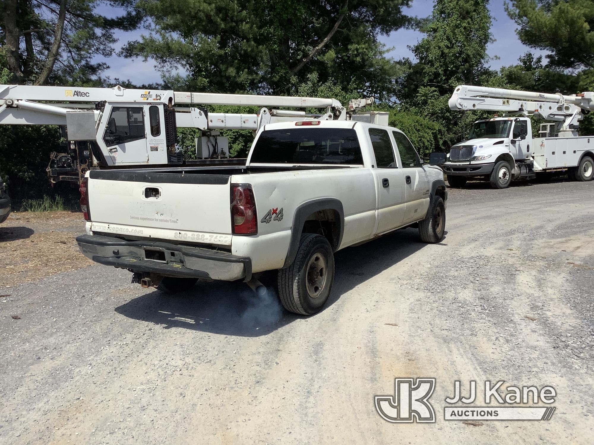 (Frederick, MD) 2007 Chevrolet Silverado 2500HD 4x4 Crew-Cab Pickup Truck Runs Rough & Moves, Engine