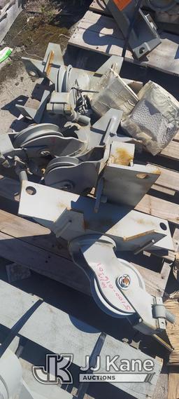 (Indianapolis, IN) Quantity of 9 Steel Angle Swivel Sheaves. Steel. (3 pallets) (New. Never used.) N