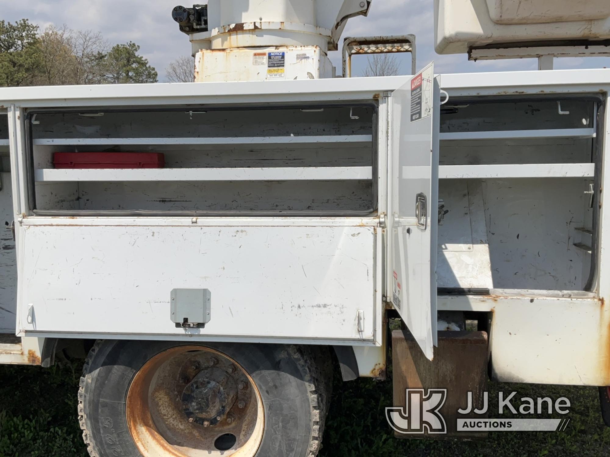 (Bellport, NY) Altec AM55, Over-Center Material Handling Bucket Truck rear mounted on 2011 Freightli