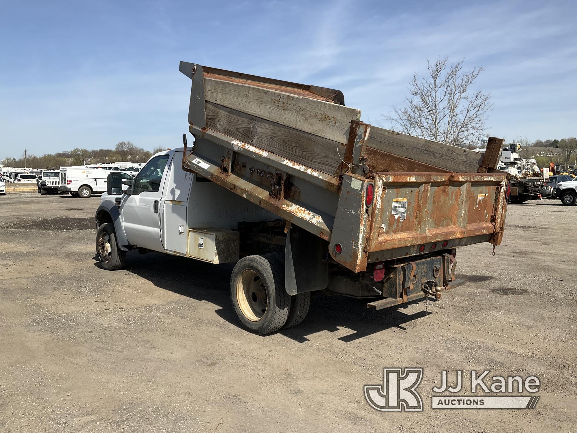 (Plymouth Meeting, PA) 2008 Ford F450 4x4 Dump Truck Runs Moves & Dump Operates, Body & Rust Damage,
