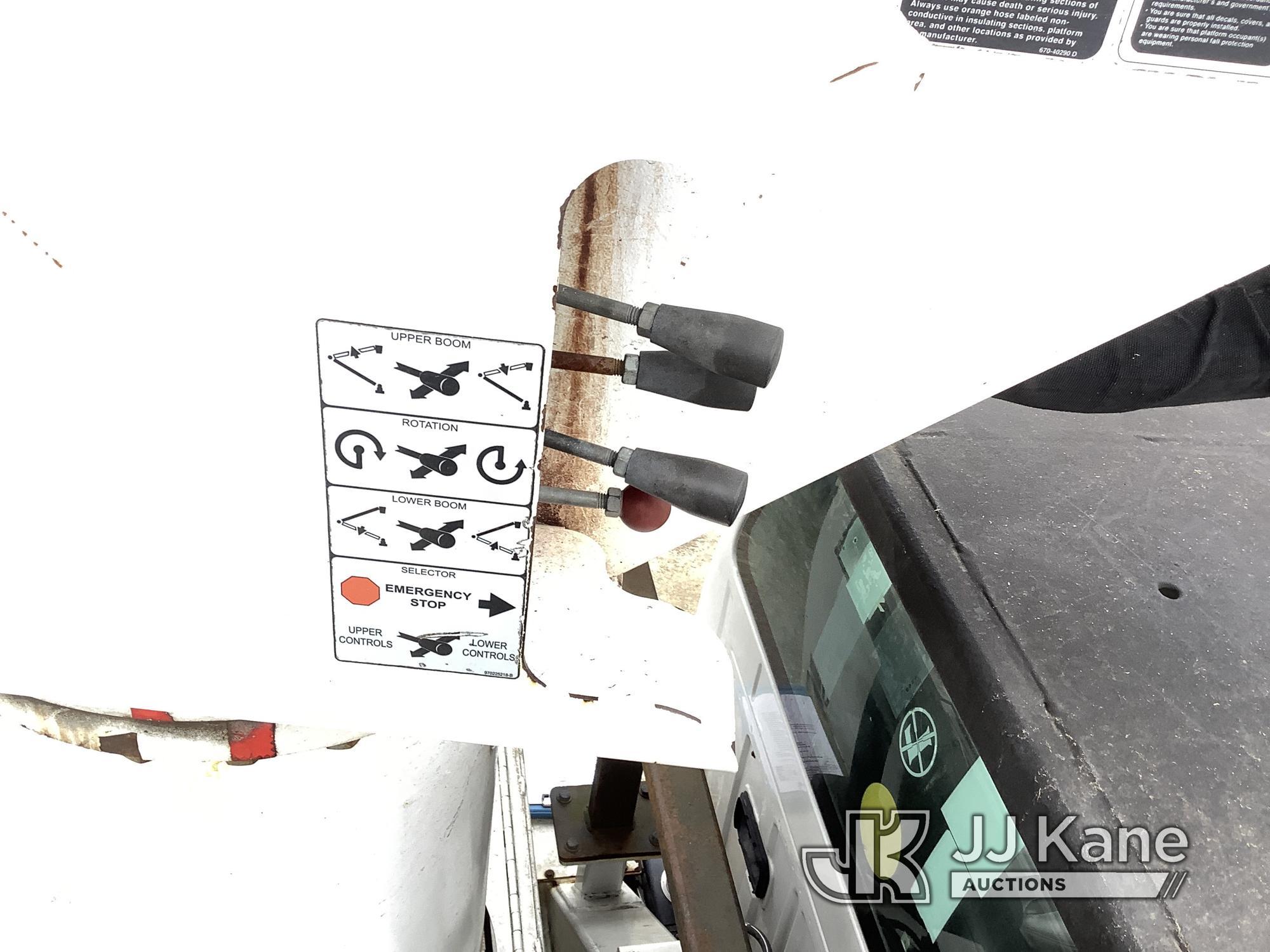 (Deposit, NY) Altec LR756, Over-Center Bucket Truck mounted behind cab on 2015 Ford F750 Chipper Dum