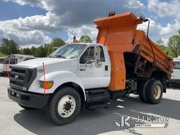 (Chester Springs, PA) 2009 Ford F750 Dump Truck Runs, Moves & Dump Operates, Missing Mirror, Body &
