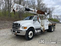 (Shrewsbury, MA) Altec DC47-TR, Digger Derrick rear mounted on 2015 Ford F750 Flatbed/Utility Truck