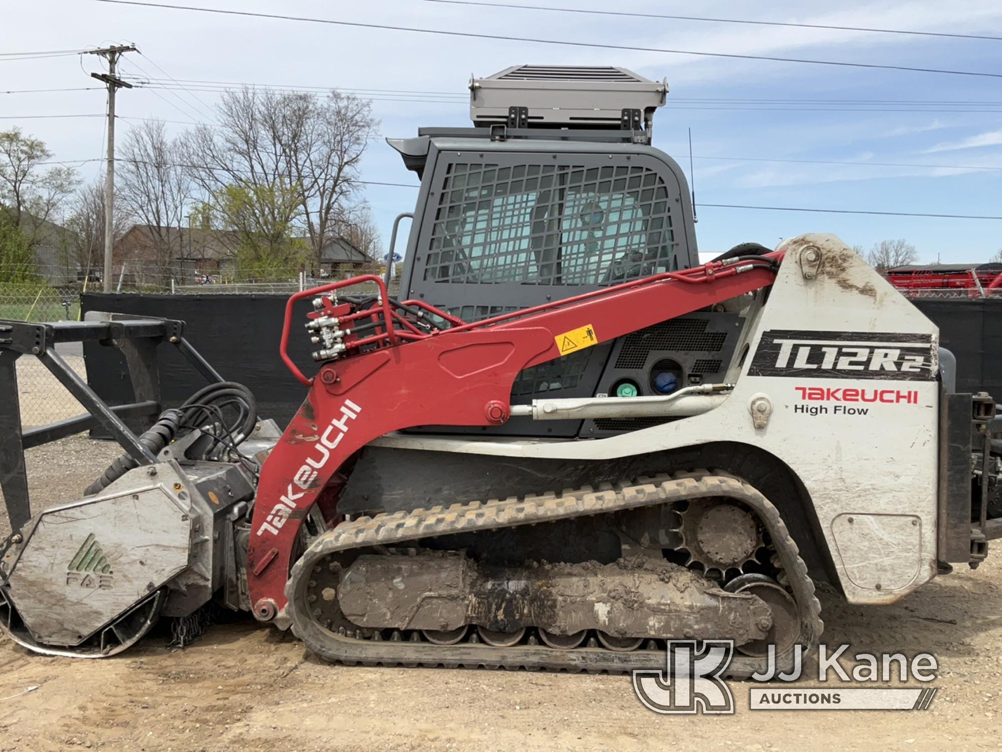 (Charlotte, MI) 2019 Takeuchi TL12 Skid Steer Loader Runs, Moves, Loader Operates, Smoky Exhaust, Mu