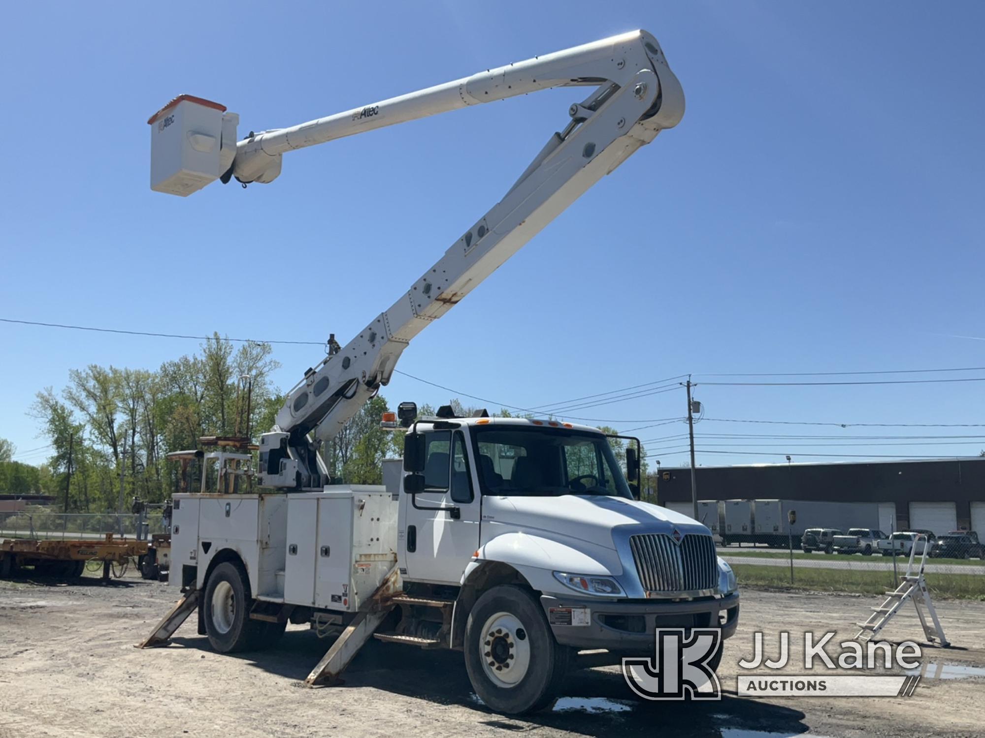 (Rome, NY) Altec AA55, Material Handling Bucket Truck rear mounted on 2019 International 4300 Utilit