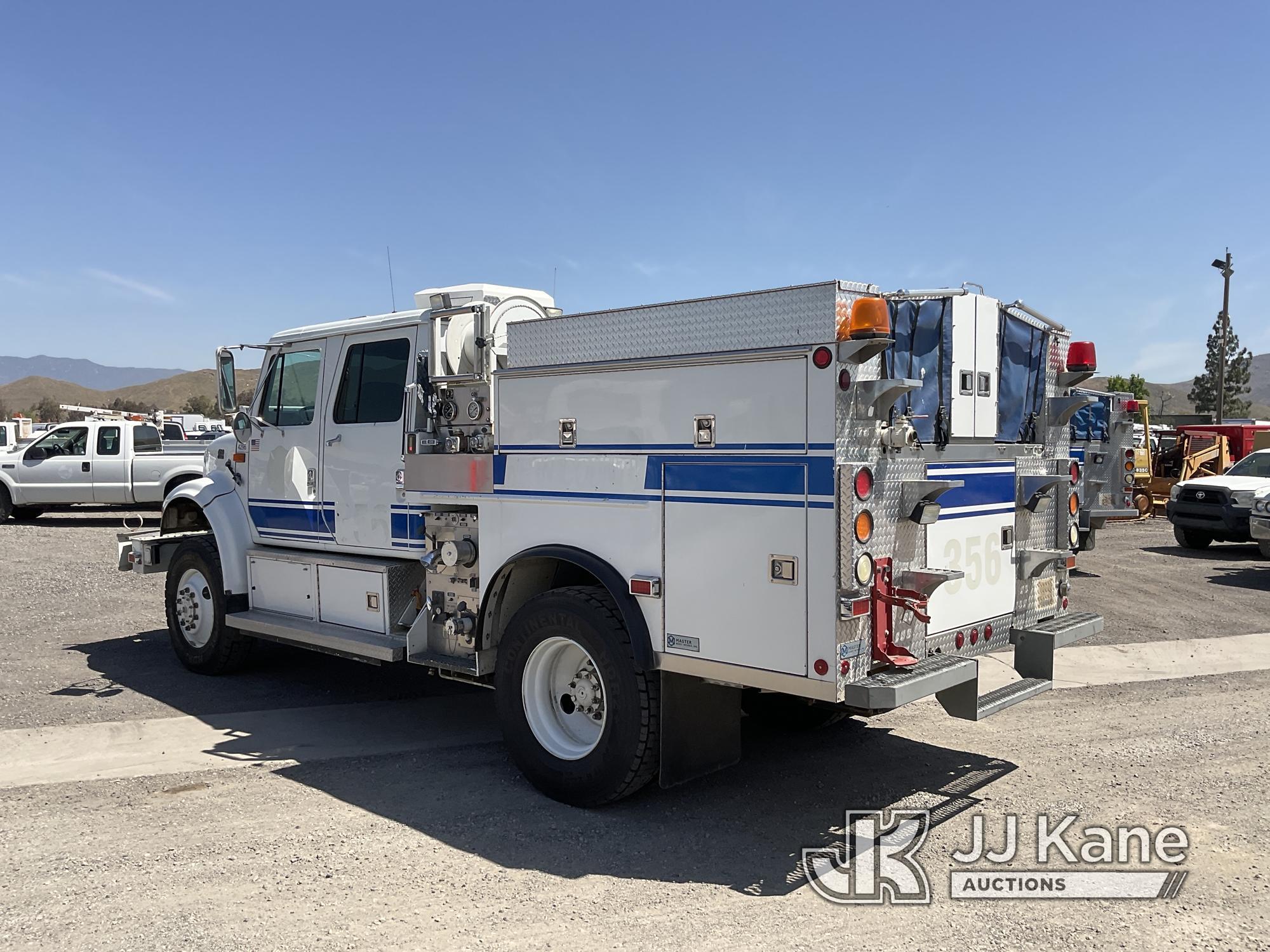 (Jurupa Valley, CA) 1998 International 4800 4x4 Pumper/Fire Truck Runs & Moves