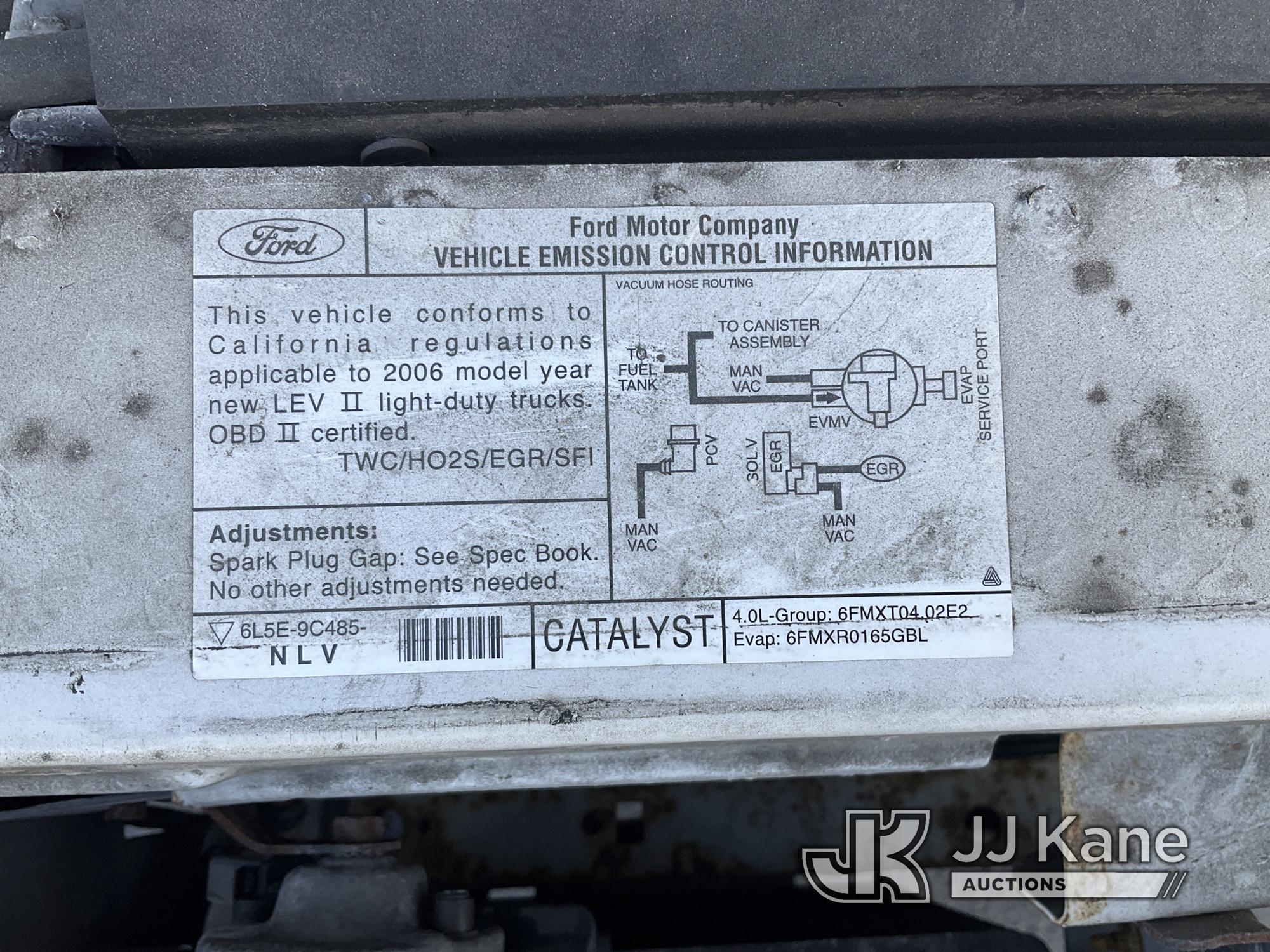 (Jurupa Valley, CA) 2006 Ford Ranger Extended-Cab Pickup Truck Needs Transmission Linkage Repair, Ha