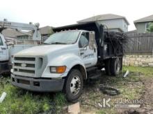 2004 Ford F750 Dump Truck Not Running, Condition Unknown) (Missing Batteries.