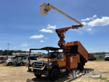 (Byram, MS) Altec LRV60E70, Over-Center Elevator Bucket mounted behind cab on 2011 Ford F750 Chipper