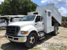 (Ocala, FL) 2012 Ford F750 Chipper Dump Truck Runs & Moves, Bed Dumps) (Minor Body Damage.