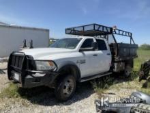 2017 RAM 5500 4x4 Flatbed/Service Truck Wrecked) (Runs, Jump to Start) (Rear Axle and Wheel /Tire Da