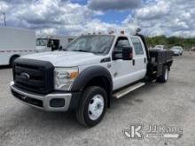 (Plymouth Meeting, PA) 2015 Ford F550 4x4 Crew-Cab Flatbed Truck Danella Unit) (Runs & Moves, Body D