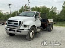 2011 Ford F750 Flatbed Truck Not Running, Condition Unknown) No Crank, Seller States: Bad Engine) (B