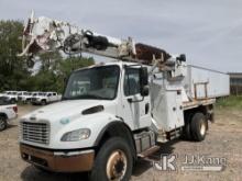 Altec DM47-TR, Digger Derrick rear mounted on 2013 Freightliner M2 106 4x4 Flatbed/Utility Truck Run