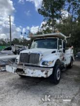 2005 International 7400 Utility Truck Wrecked) (Not Running, Condition Unknown, Derrick Removed
