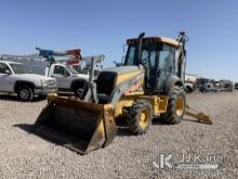 (Dixon, CA) John Deere 410k Tractor Loader Extendahoe Runs, Moves & Operates, Needs Jump To Start