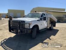2014 Ford F350 4x4 Flatbed/Dump Truck Runs & Moves) (Dump Bed Operates