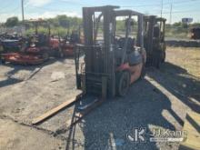 (Plymouth Meeting, PA) Toyota 7FDU25 Solid Tired Forklift Not Running, Bad Trans, Body & Rust Damage