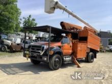 (Deposit, NY) Altec LR760-E70, Over-Center Elevator Bucket Truck mounted behind cab on 2013 Ford F75