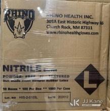 (05) Pallets Rhino Nitrile Exam Gloves PF Size Large. Approx. 96 Cases Per Pallet Contact Keith Linf