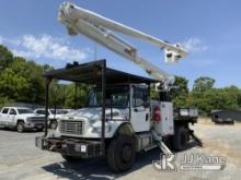 Altec LR758, Over-Center Bucket Truck rear mounted on 2015 Freightliner M2 106 4x4 Flatbed Truck Run