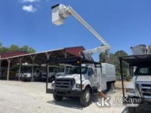 Altec LRV-56, Over-Center Bucket Truck mounted behind cab on 2006 Ford F750 Chipper Dump Truck Runs 